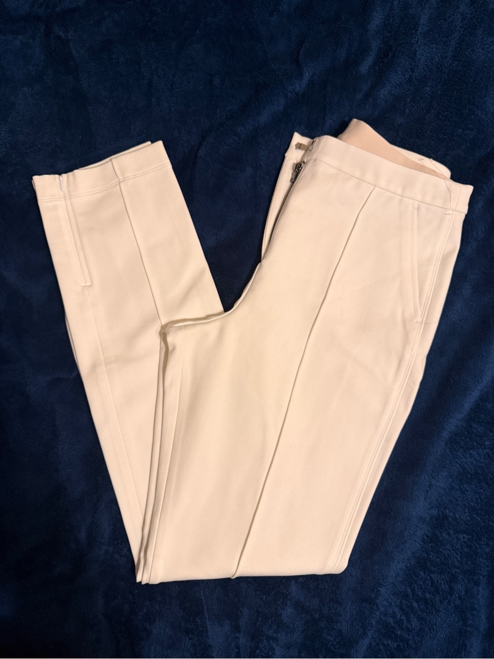 White Ponte Ankle Trousers